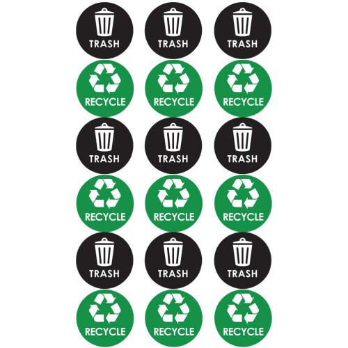 4 Sets Trash Can Recycle Stickers Waste Sorting Decals 1