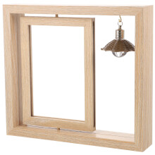 4Pcs Double Sided Rotating Wood Picture Frame With Lamp