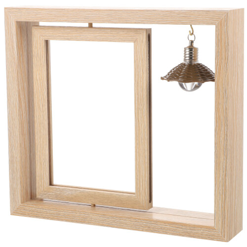 4Pcs Double Sided Rotating Wood Picture Frame With Lamp