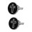 2 Pairs Of Black Cross Pattern Cufflinks For Men 11