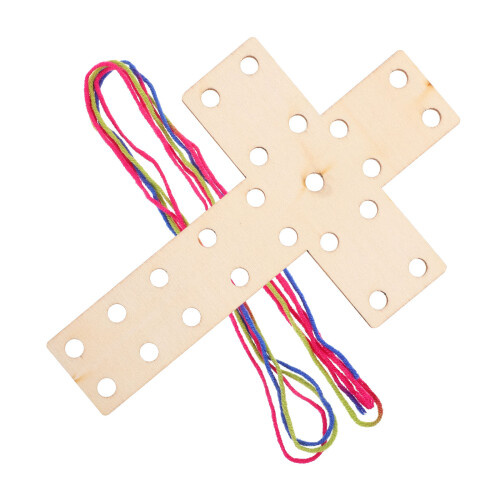 2 Sets Yarn Craft Kit Wooden Cross Weaving Project 2