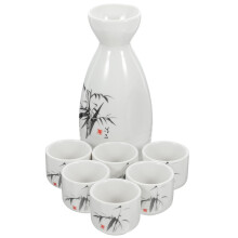 Zestaw Japońskie Ceramiki Dzbanek Na Sake I Fajansowe Kubki Do Sake