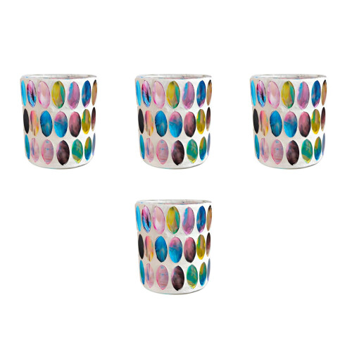 4Pcs Tea Light Holder Mosaic Glass Candle Holder Decor 2