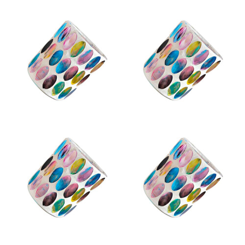 4Pcs Tea Light Holder Mosaic Glass Candle Holder Decor 1