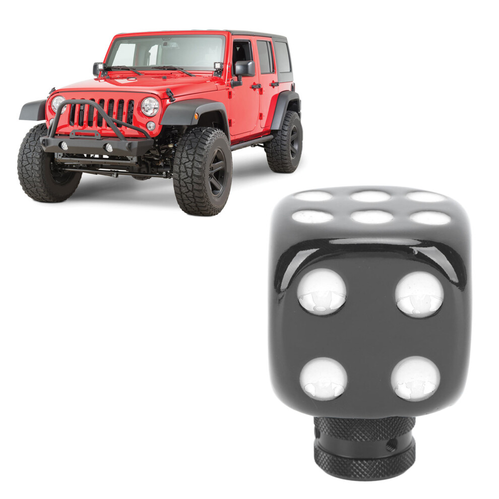 Most Cars Resin Dice Shift Knob Gear Shift Head & Universal Fit Black/White 9461351992047