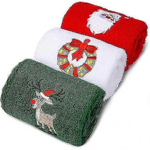 (Towel Set)Christmas Hand Guest Kitchen Towel Set Christmas Set 3 Pack
