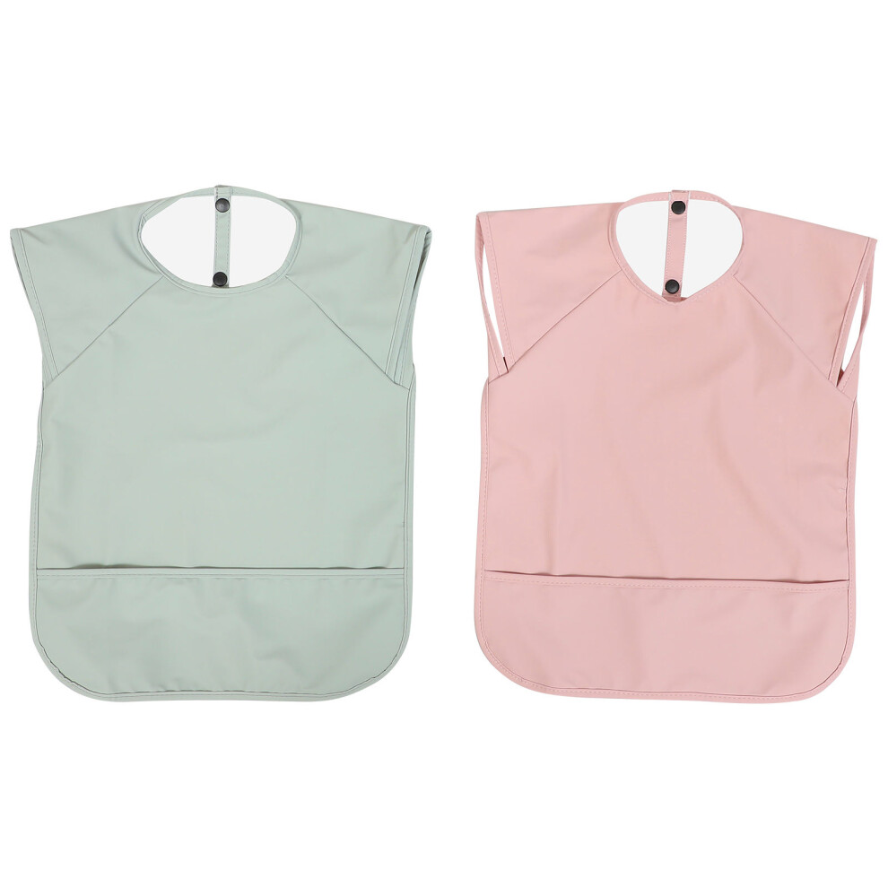 8 Pcs Waterproof Pu Baby Bibs Sleeveless Feeding Apron Meal Bib Ohphcall