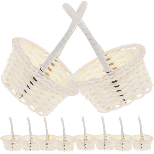 50 Pcs Woven Rattan Flower And Vegetable Handheld Baskets