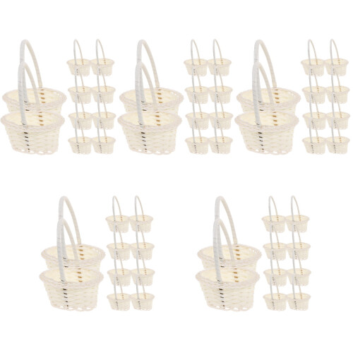50 Pcs Woven Rattan Flower And Vegetable Handheld Baskets 2