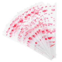 1200 Pcs Heart Floral Sleeve Transparent Flower Bouquet Bags For Roses