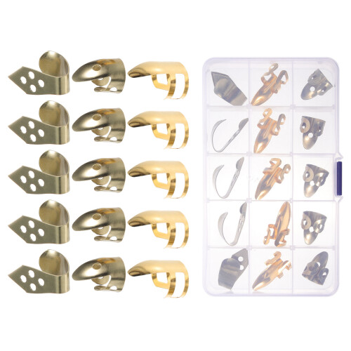 5 Sets Metal And Plastic Finger Picks For Banjo