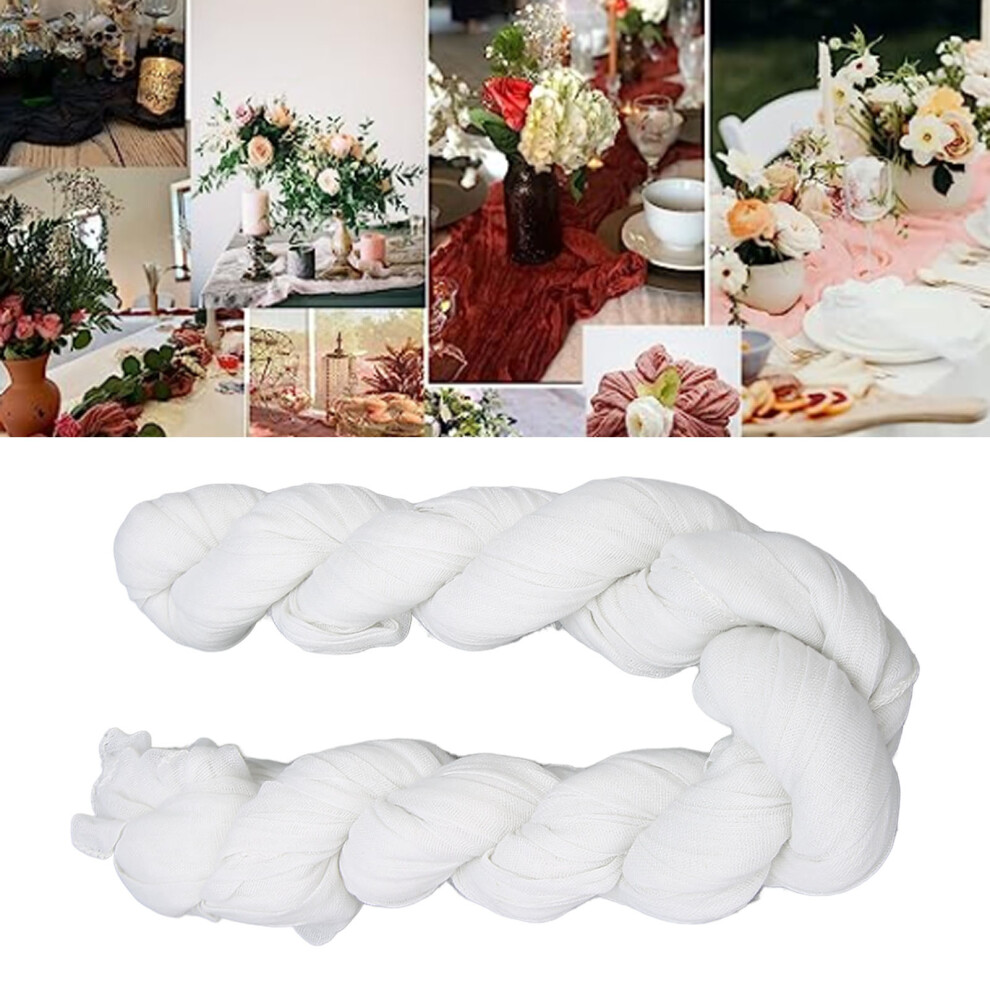 White Cheesecloth Table Runner 9.8ft Romantic Rustic Decorative for Weddings-image-OPC-PKXHXT2-NEW