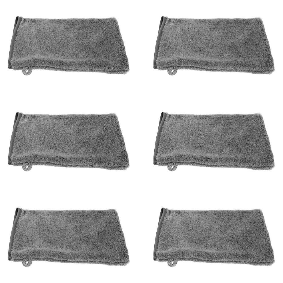 Artibetter 6Pcs Fiber Bath Wash Mitts Reusable Face Washing Gloves For Shower