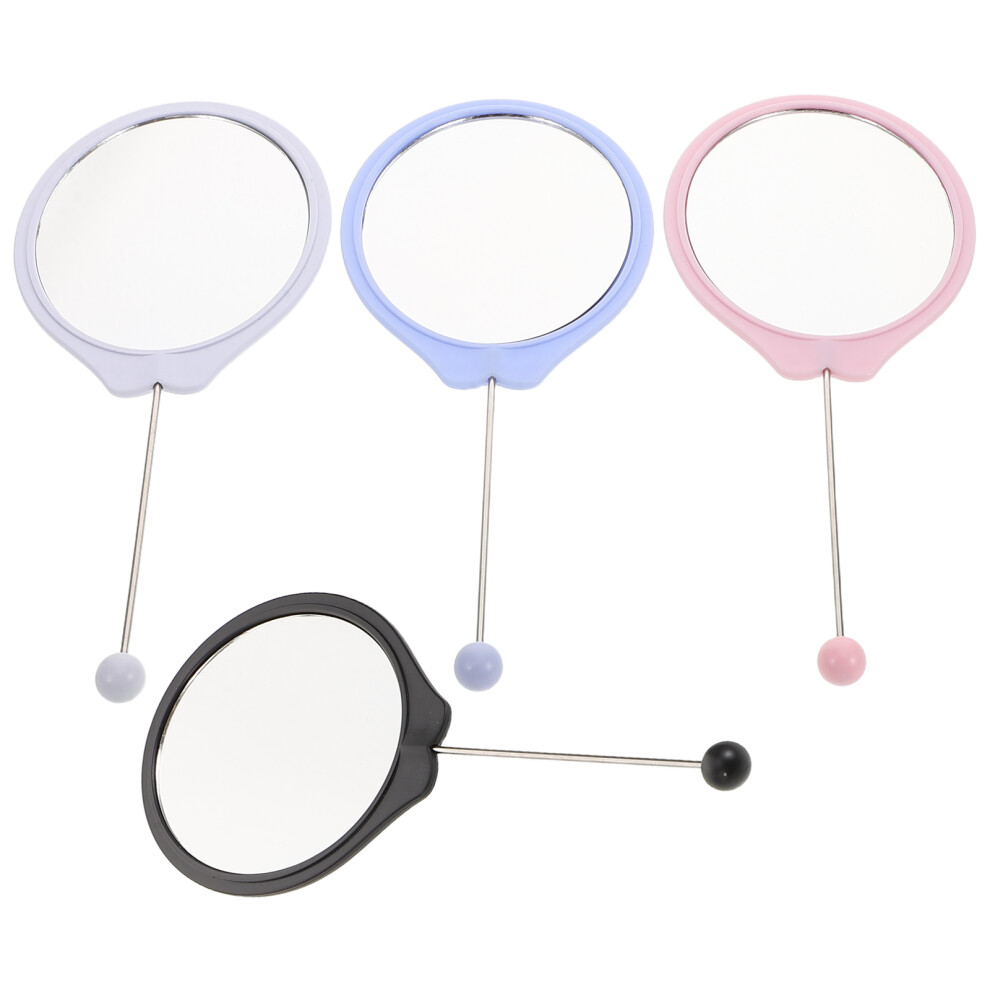 Aboofan 4Pcs Handheld Mini Round Mirror For Travel Diy Crafts