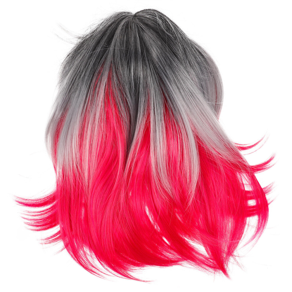 Vaguelly Unisex Girls Bob Wig Short Straight Gradient Hair For Masquerade Party