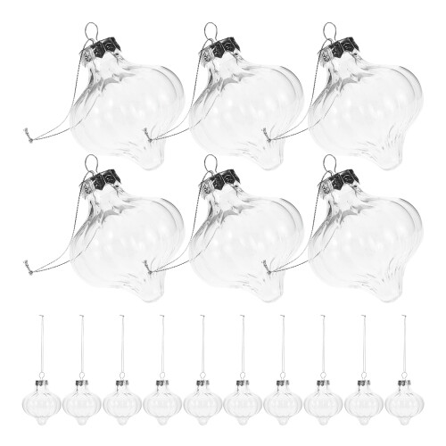 32 Pcs Clear Fillable Christmas Ornaments Transparent Shatterproof 2