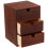2 Pcs Desktop Storage Box Vintage Wooden Organizer Four-Layer 1