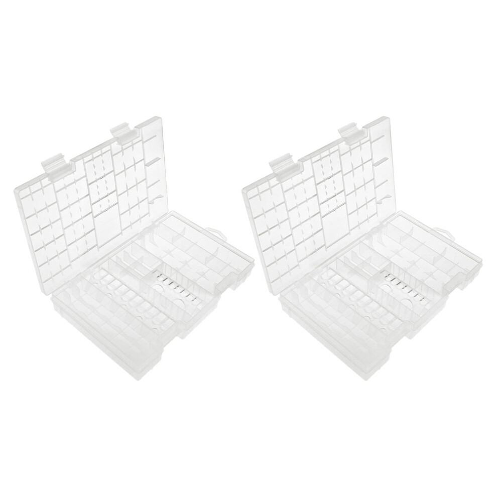 2Pcs Clear Battery Box For D Aa Aaa Plastic Storage Organizer 3362548373327