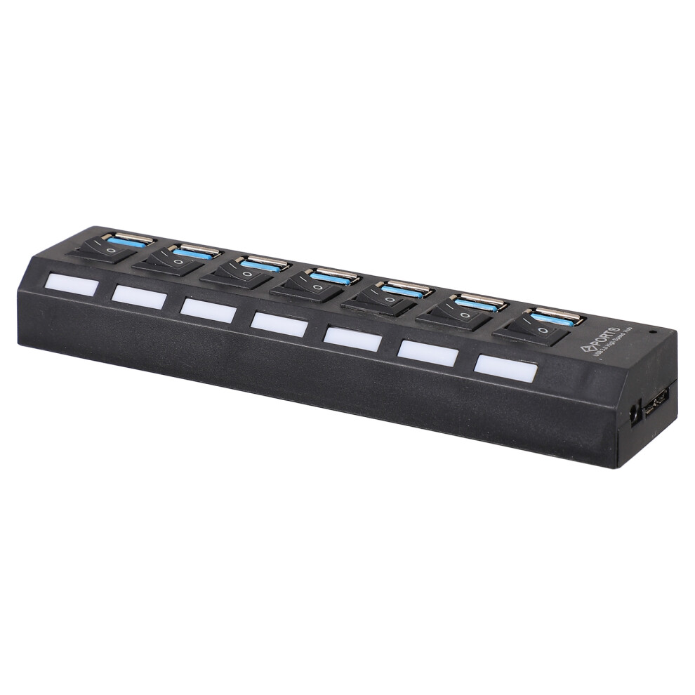 Usb Hub 7 Ports Expansion Adapter For Laptop Computer Plug 3362548376809