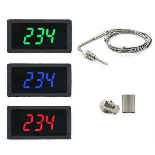 (As Shown, E) LED Meter with EGT Sensor Temperature Sensor Soldering Bundle Kit Adiustable Function Compatible Pt1-Good 2