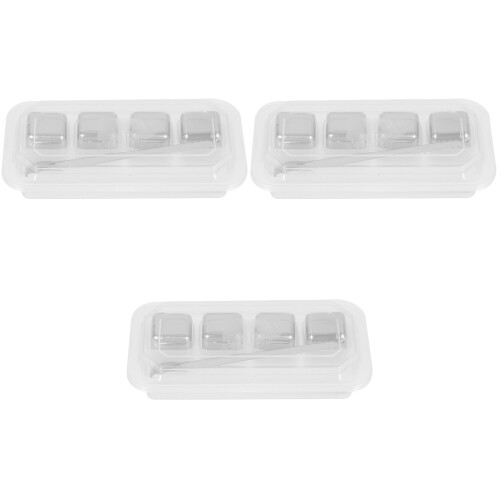 3Sets Langlebige Eiswürfel Für Zu Hause Und Bar Silber 2