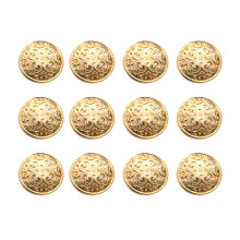 60 Pcs 18Mm Metal Buckle Hollow-Out Sewing Buttons Light Golden