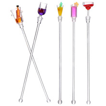 5Pcs Novelty Cocktail Stirrers Charms Juice Mixers Random Style