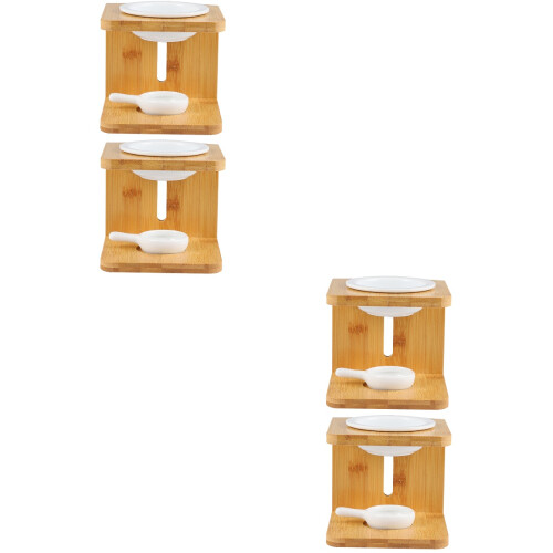4Sets Bamboe Geurbrander Met Frame Voor Essentiële En Wax 2