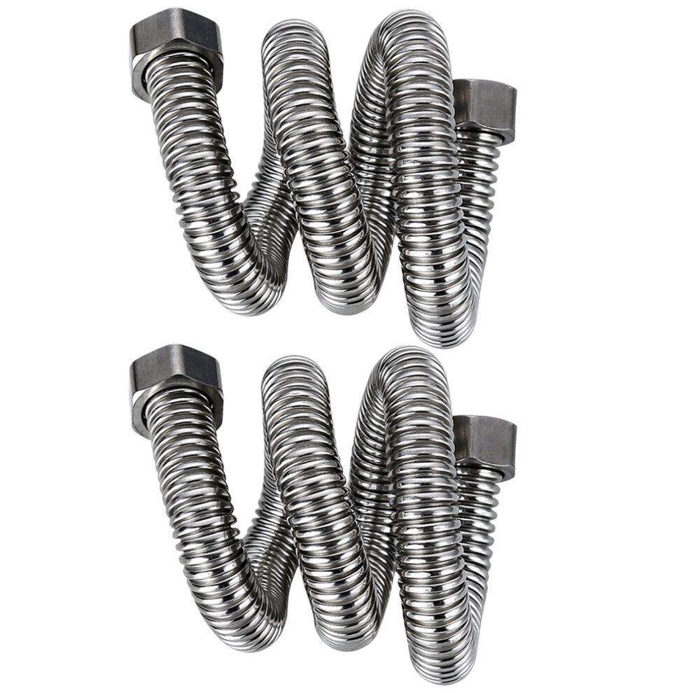 6 Pcs Stainless Steel Water Heater Hose 40Cm Silver 033200737827