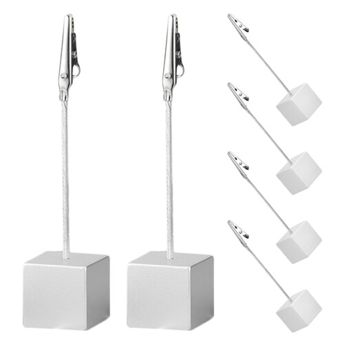 18Pcs Silver Resin Metal Photo Holders Compact Clip for Table Display