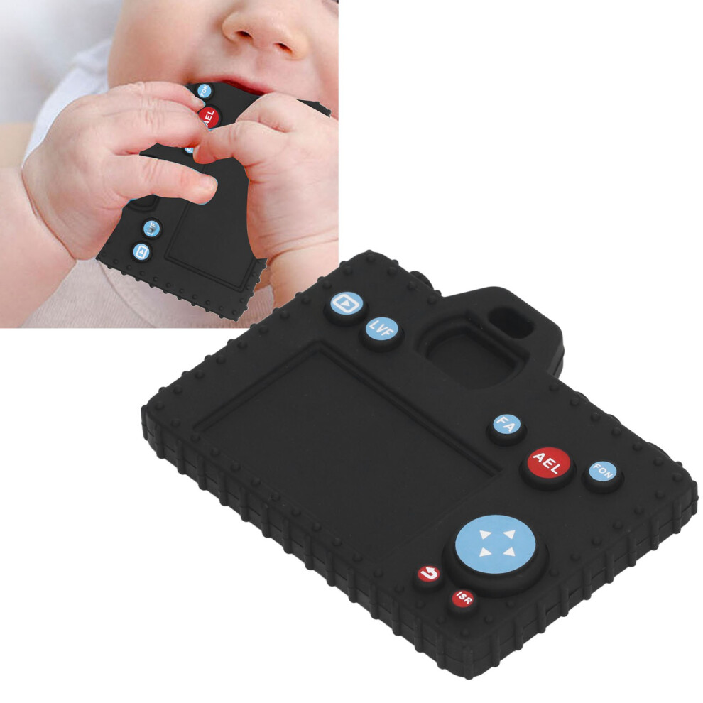 Silicone Camera Teether Toy For Babies - Sensory Development & Relief Black
