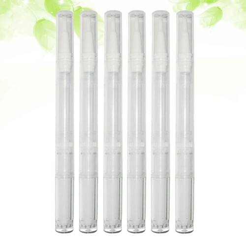 6Pcs 3Ml Transparent Empty Nail Oil Pens With Brush Tip 1