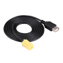 Mini ISO 6Pin USB Adapterkabel für Alfa Romeo Fiat Grande Punto, 182cm Schwarz