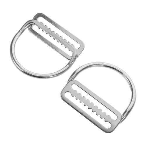 10 Pcs Stainless Steel Serrated Belt Keeper With D Ring