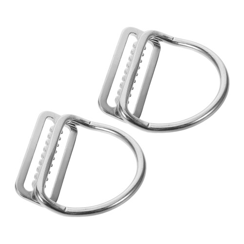 10 Pcs Stainless Steel Serrated Belt Keeper With D Ring 2