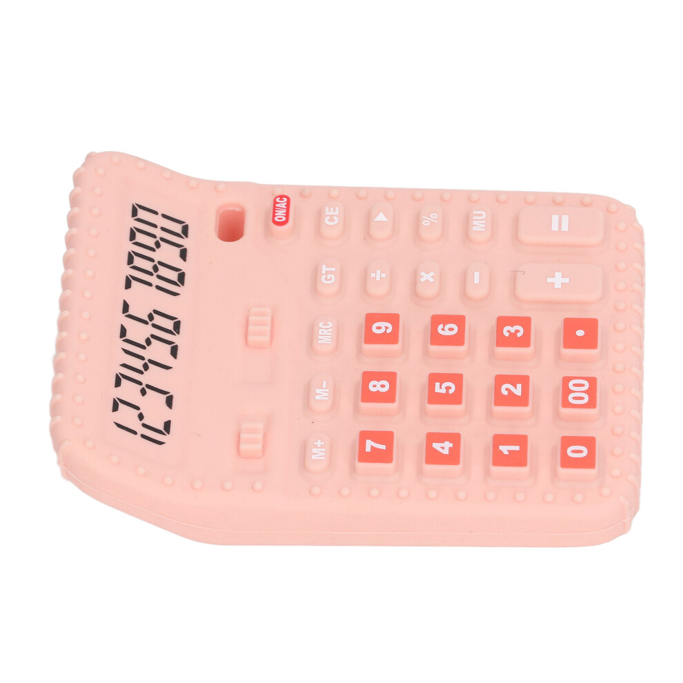 Pink Silicone Baby Calculator Shape Teething Sensory Chew Toy