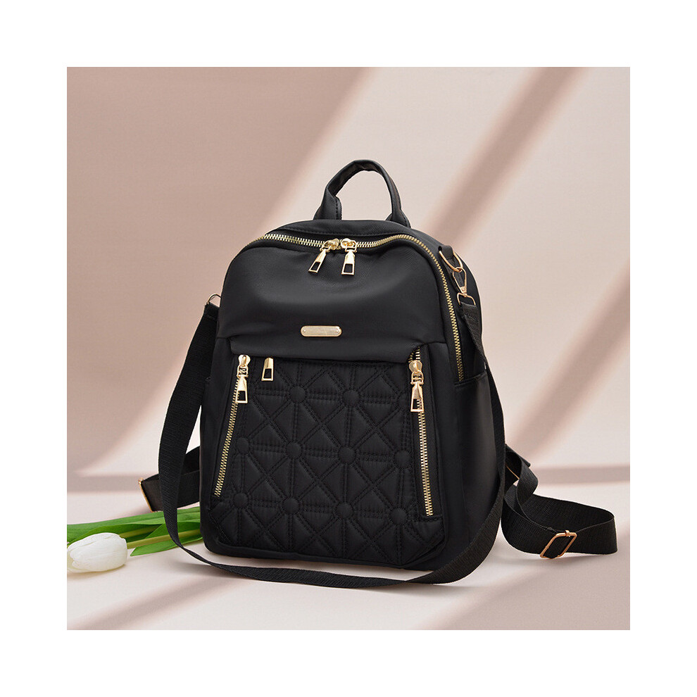 (Style3) Cloth Oxford Letter Backpack With Water Resistant Design City Commuting For