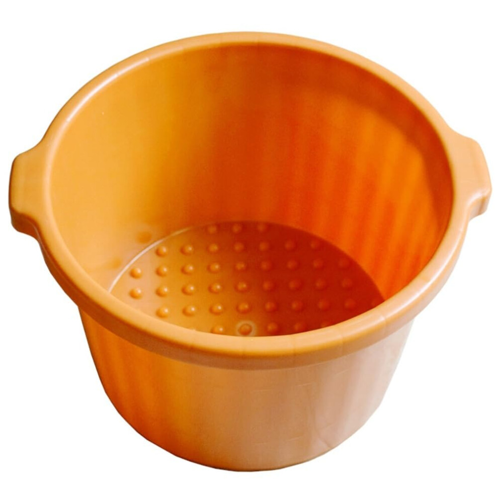 Beige Foot Spa Bath With Bubble Massage, Nodes And Arch, Barrel Foot Soaker For Circulation, Tired Feet Relief