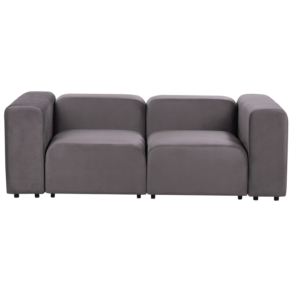 Modular Sofa 2 Seater FALSTERBO Velvet Dark Grey