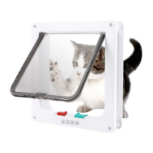 Cat Door 4-Way Locking For Interior And Exterior Doors, Interior Cat Flap For Pets, Easy Installation