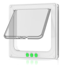 Cat and Dog Flap, Weatherproof Pet Door With Lock, Indoor/Outdoor Use, Easy Install, White, 25x23.5cm