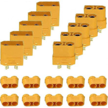 5 Pairs XT90 Connector with Sheath XT90 Connector Male and Female Plug for RC