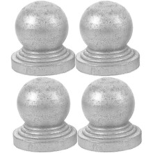 4-Piece Ball Shaped Fence Post Caps Set - Metal Fence Caps for Yard and Garden Protection