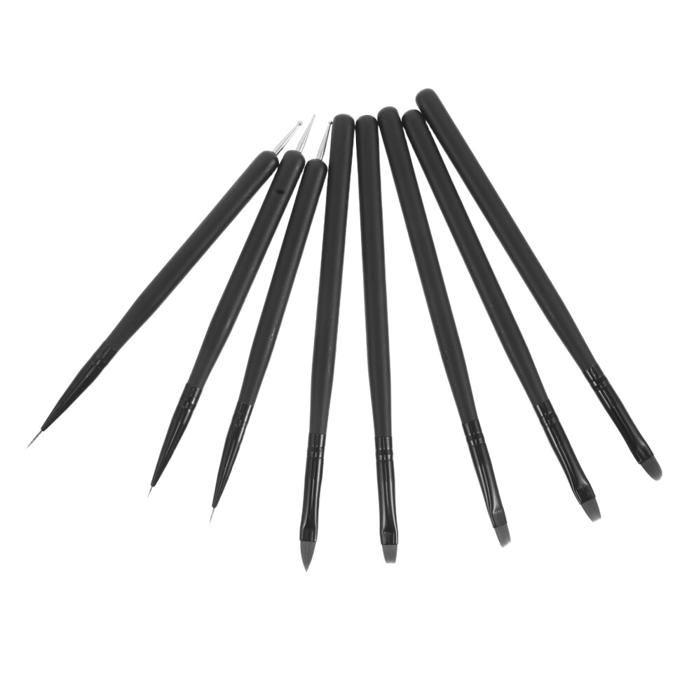 Inoomp 8Pcs Nail Art Brushes Kit: Gel Liner And Dotting Tools For Detail Work