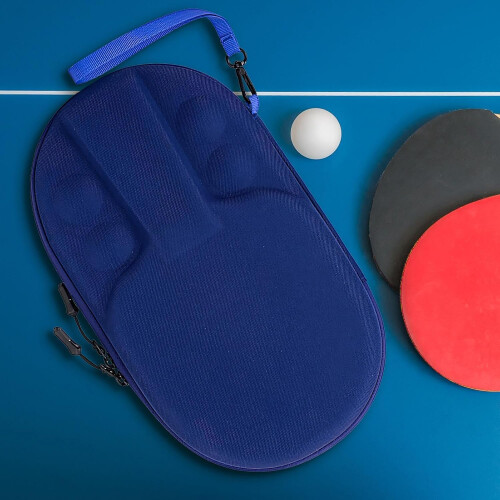 Table Tennis Bag Hard Shell Paddle Bag Scratch-Resistant Protector for School Training Indoor Outdoor Blue 1