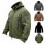 (M,Khaki)Men's Tactical Fleece Jacket Warm Military Hooded Combat 1