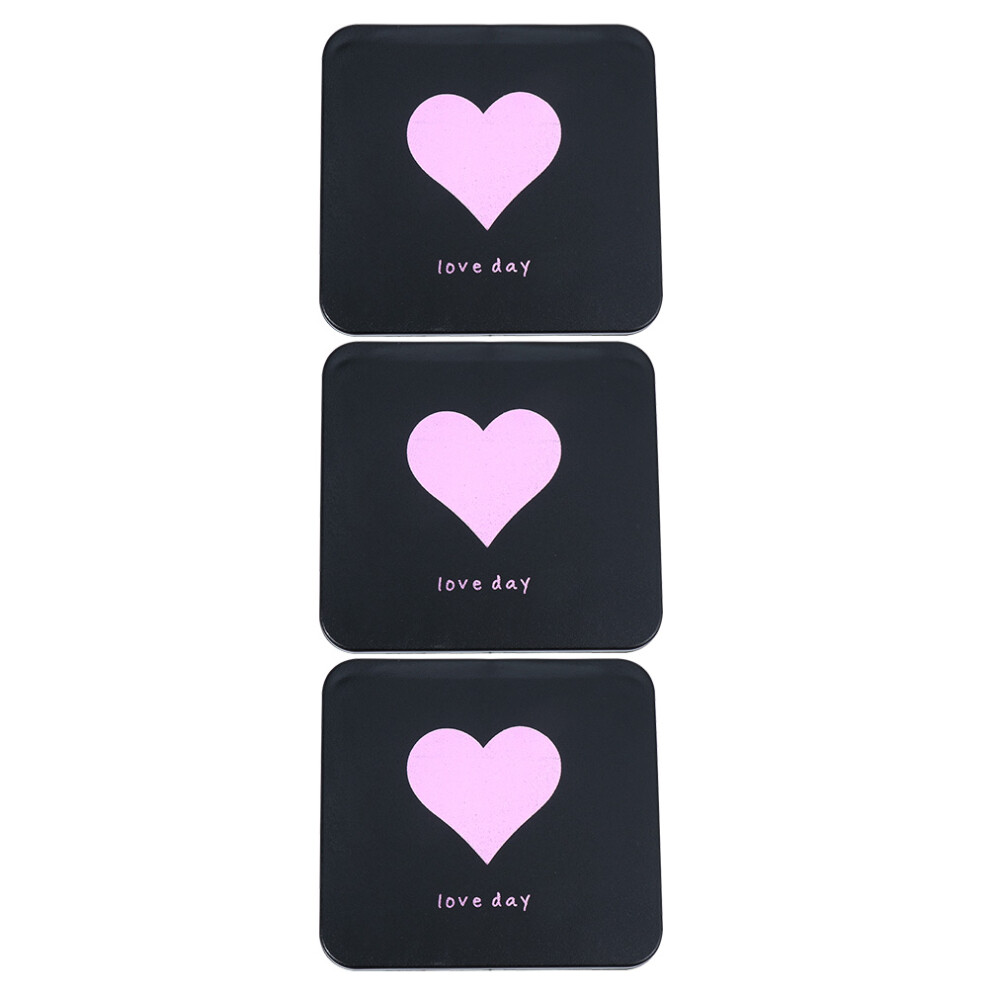 Artibetter 3Pcs Portable Small Heart Pattern Foldable Cosmetic Mirror