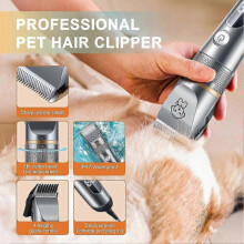 Pet Hair Trimmer Quiet Cat Clippers Grooming Kit with Comb 5 Speed Cat Shavers for Matted Long Hair