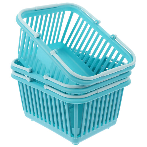 6 Pcs Plastic Bathroom Storage Baskets With Handles