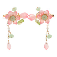 2Pcs Chinese Flower Tassel Hairpin For Kids Hanfu Parties